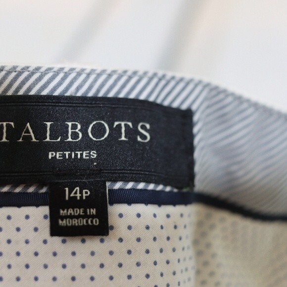 Talbots Vintage White Stretch Cotton Capri Pants Classic Cropped 14P - Picture 10 of 10